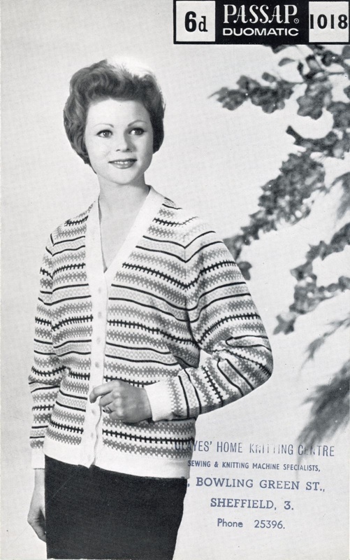 Knitting pattern: Lady's Fair Isle Cardigan; Passap Duomatic 1018; GWL-2022-113-15