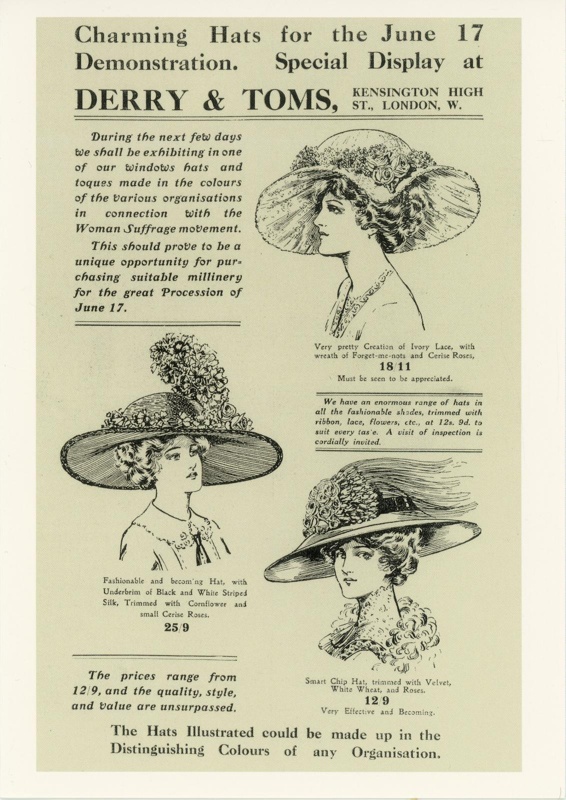 Replica print: Advertisements from Votes for Women; Museum of London; 1911; GWL-2024-6-6