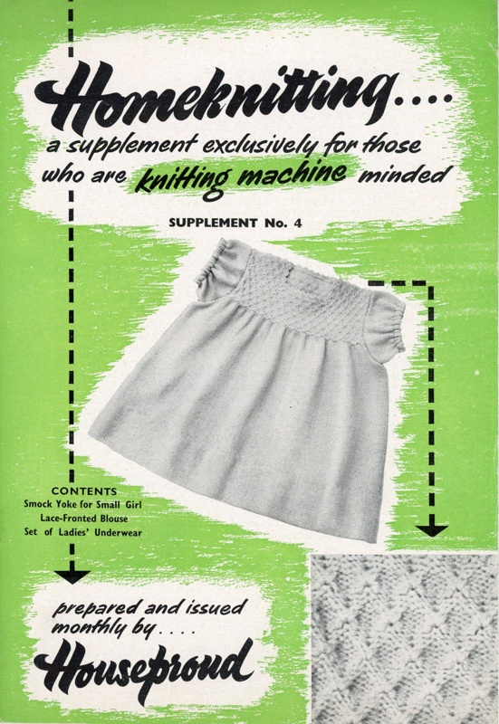 Magazine supplement: Homeknitting No. 4; Compendium Publishing Co Ltd; Feb 1955; GWL-2022-130-3