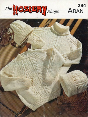 Knitting pattern: Aran Sweaters; The Hosiery Shops No. 294; GWL-2022-15-33