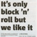 News article: It's Only Block 'N' Roll; DMG Media; Nov 2011; GWL-2020-40-2