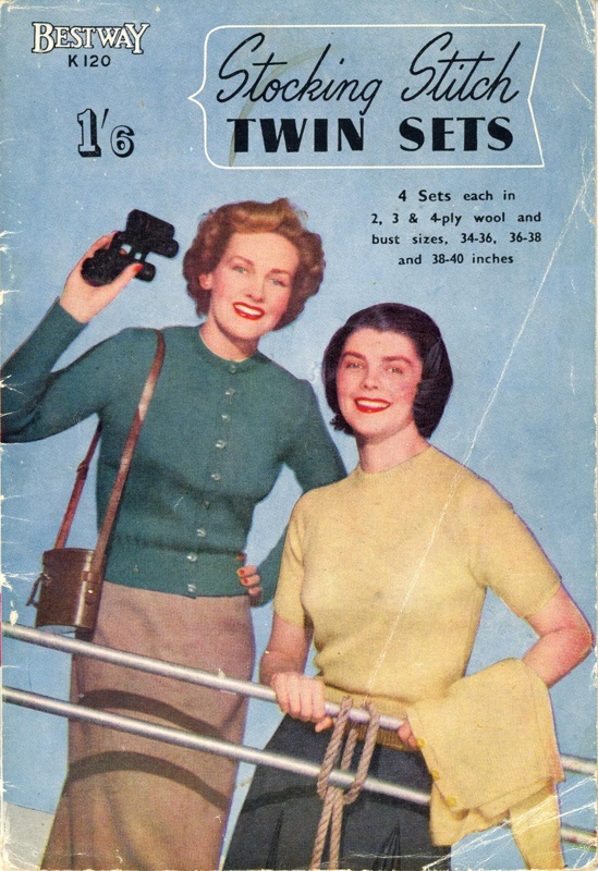 Booklet (front cover): Stocking Stitch Twin Sets; Bestway K120; c.1940s; GWL-2015-94-29