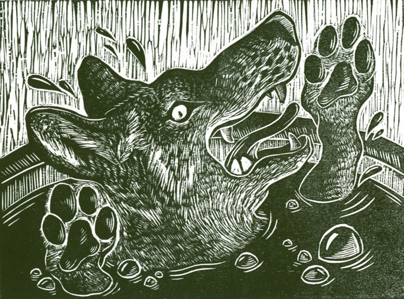 Wolf Drowning in Cauldron by Normandie Syken