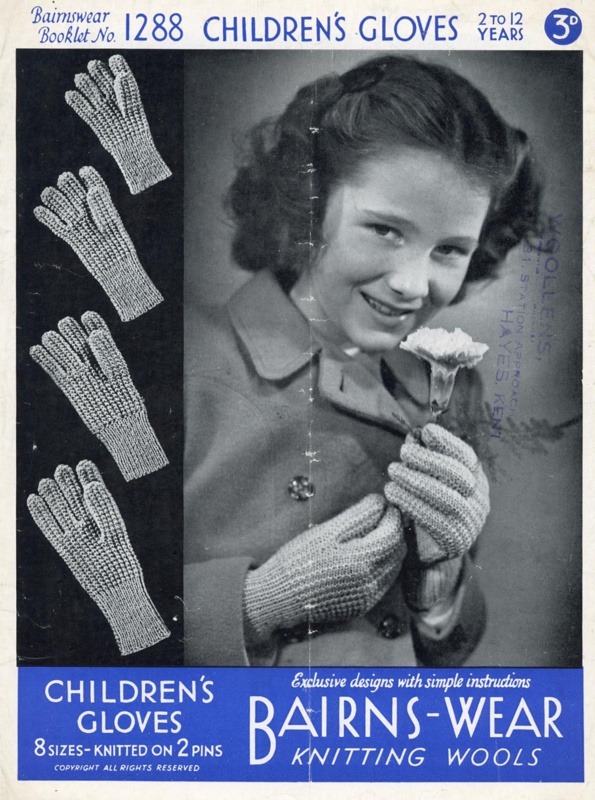 Knitting pattern: Children's Gloves; Bairns-wear No. 1288; GWL-2016-159-28