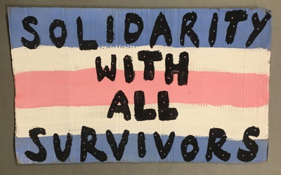 Placard: Solidarity With All Survivors; Strath Union; 2022; GWL-2023-58-8