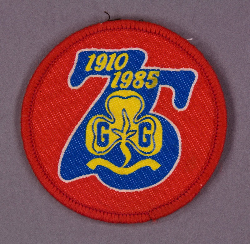 75th Anniversary Badge; Girl Guides Association; 1985; GWL-2013-50-3