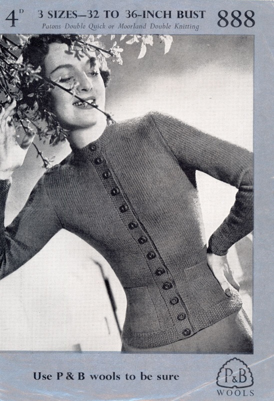Knitting pattern: Woman's Cardigan; Patons & Baldwins Wools No. 888; GWL-2016-159-60