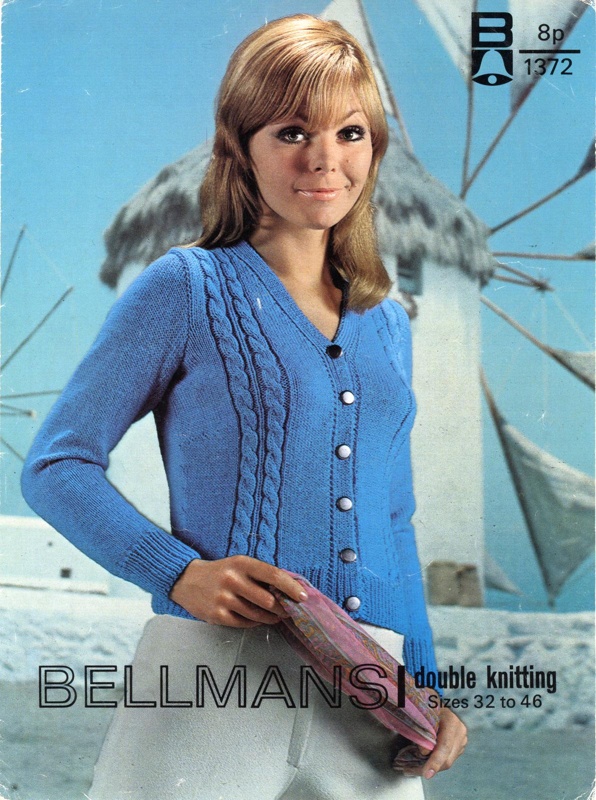 Knitting pattern: Cable Cardi; Bellmans No.1372; 1971; GWL-2017-11-2