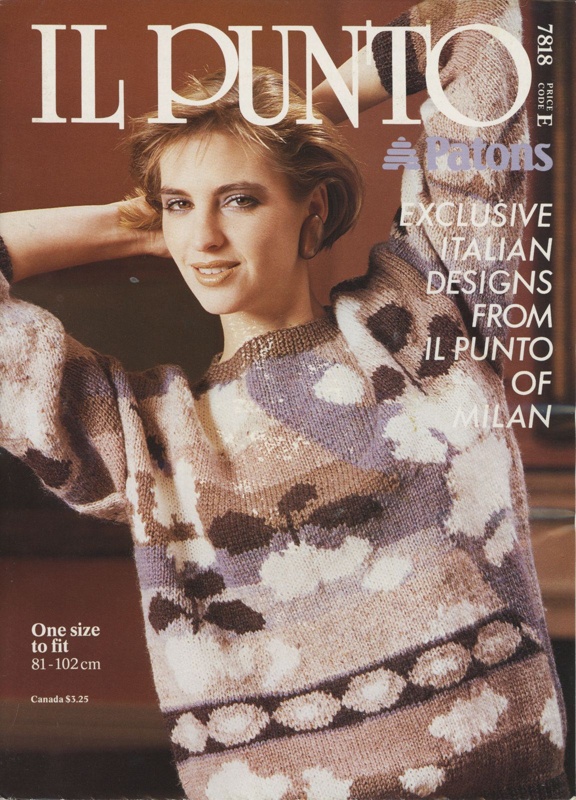 Knitting pattern: Il Punto Sweater; Patons & Baldwins 7818; 1984; GWL-2021-4-30