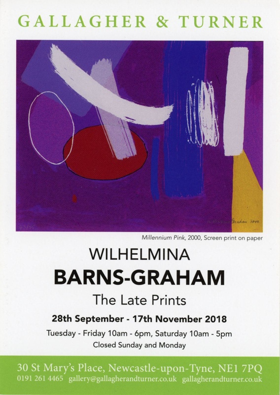 Leaflet cover: Wilhelmina Barns-Graham: The Late Prints; Gallagher & Turner; 2018; GWL-2022-30-44