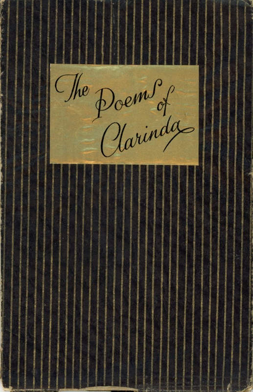 Front cover: The Poems of Clarinda; Ross, John D.; 1929; GWL-2024-33