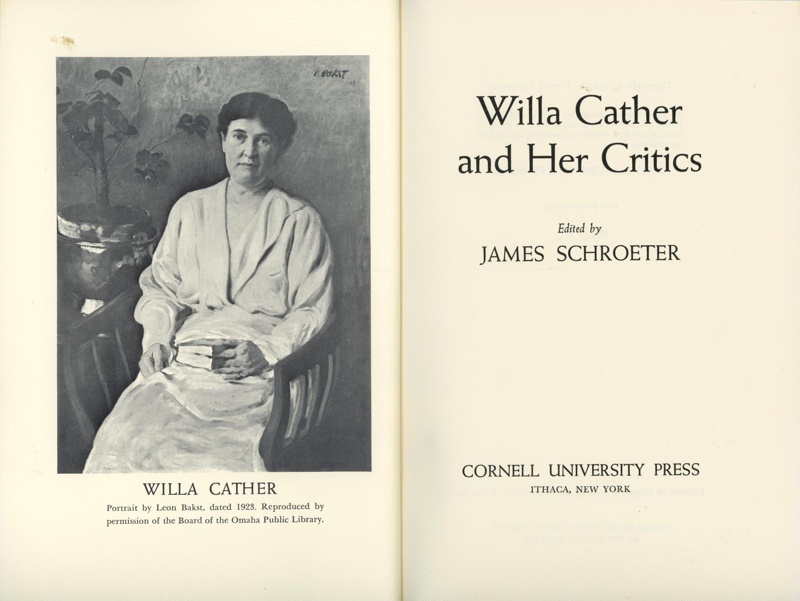 Title page: Willa Cather and Her Critics; Schroeter, James; 1967; GWL-2025-86-4