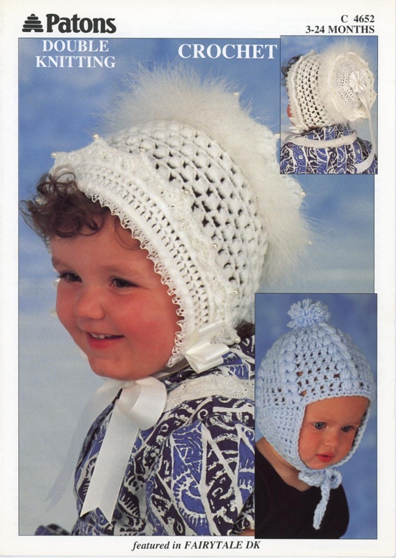 Crochet pattern: Bonnet and Helmet; Patons Booklet No.4652; 1991; GWL-2022-135-17