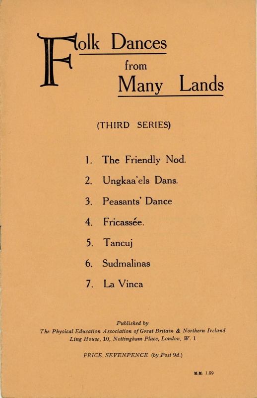 Booklet: Folk Dances from Many Lands - Third Series; Ling Physical Education Association; 1959; GWL-2024-16-10