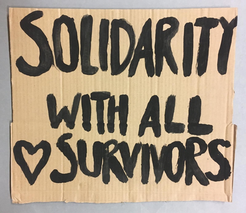 Placard: Solidarity With All Survivors; Strath Union; 2022; GWL-2023-58-7