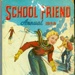 Front cover of School Friend Annual 1958, featuring a young woman skiiing.