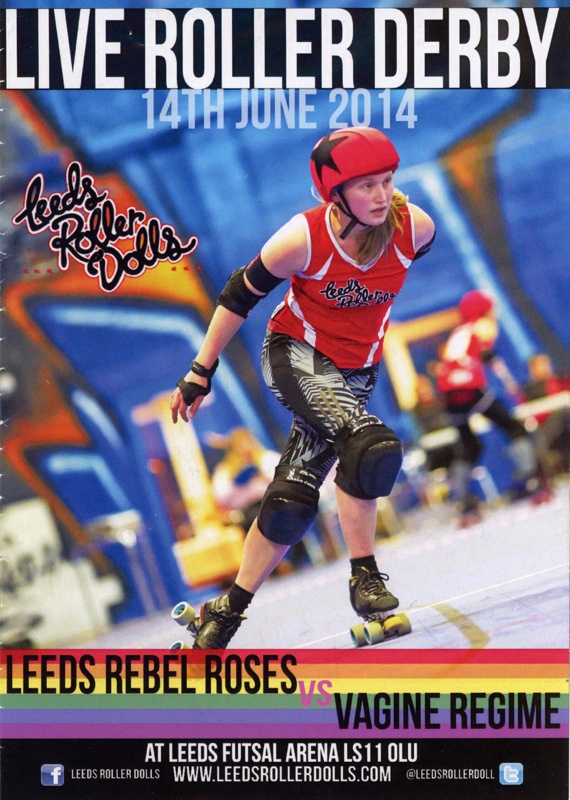 Programme: Leeds Rebel Roses vs Vagine Regime; Leeds Roller Derby; June 2014; GWL-2018-60-32