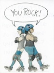 Brighton Rockers Roller Derby greetings card: You Rock!; GWL-2015-131-6