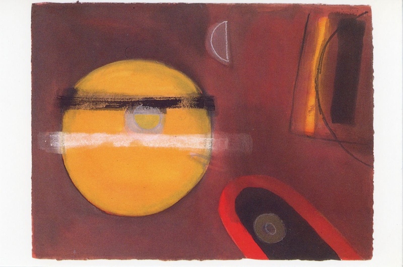 Postcard: Constellation series, Brown and Yellow, 1993; Barns-Graham, Wilhelmina; GWL-2022-30-75