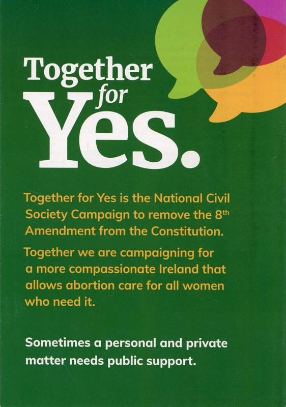 Leaflet (front cover): Together for Yes; Together for Yes; 2018; GWL-2018-51-7