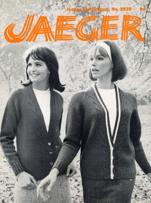 Knitting pattern: Spiral-Spun Cardigan; Jaeger No. 3935; GWL-2021-4-12