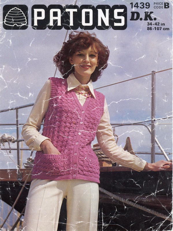 Knitting pattern: Pretty Waistcoat; Patons Leaflet No. 1439; 1977; GWL-2017-11-26