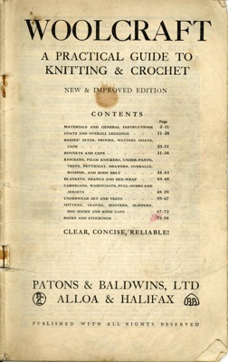 Booklet: Woolcraft: A Practical Guide to Knitting & Crochet; Patons & Baldwins Ltd; c.1936; GWL-2015-34-50