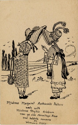 Postcard front: Mistress Margaret Auchinvole Feathers; c.1900-18; GWL-2024-77-17