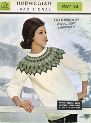Knitting pattern: "Bridal Shirt" Sweater; P&B Norwegian Traditional 9027; GWL-2022-15-26