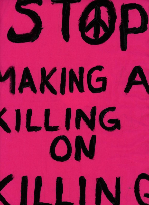 Banner: Stop Making a Killing on Killing; CODEPINK; 2021; GWL-2021-52-3