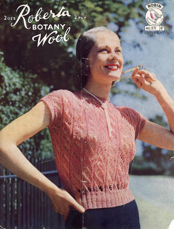 Knitting pattern: Lady's Jumper; Robin Leaflet No. 371; GWL-2014-59-36