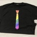T-shirt front: Rainbow tie; Time for Inclusive Education (TIE); c.2015-25; GWL-2025-133-4 T-shirt front: Rainbow tie; Time for Inclusive Education (TIE); c.2015-25; GWL-2025-133-4