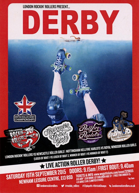 Flyer: British Roller Derby Championships Playoffs; British Roller Derby Championships; Sept 2015; GWL-2015-131-9