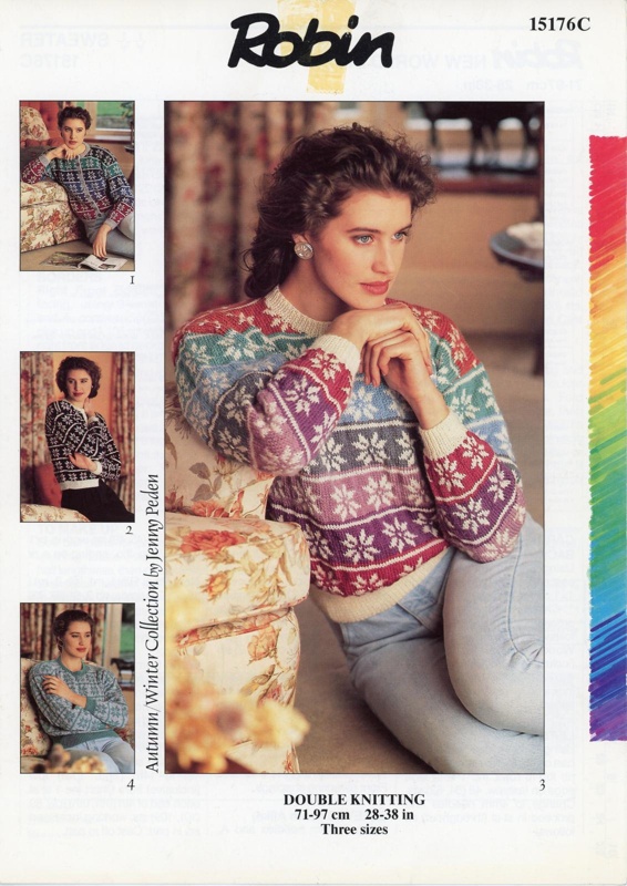 Knitting pattern: Sweater; Robin Wools No. 15176C; c.1980s; GWL-2022-134-10