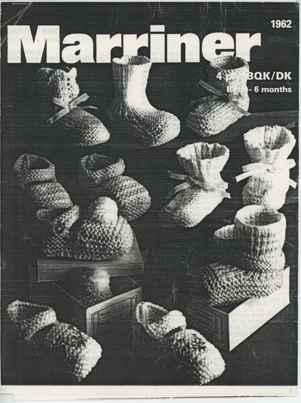 Knitting pattern: Babies' Shoes and Bootees; Marriner Yarns; 1962; GWL-2016-95-5