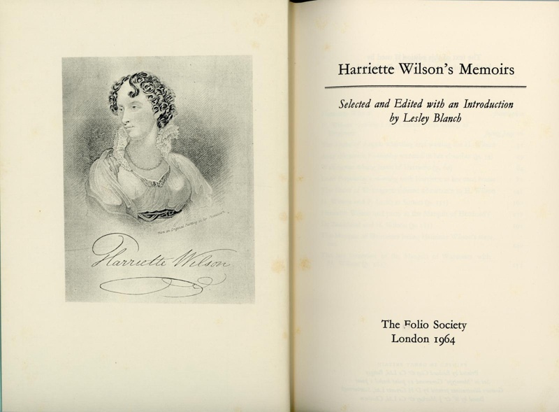 Title page: Harriette Wilson's Memoirs; Wilson, Harriet; 1964; GWL-2025-112-2