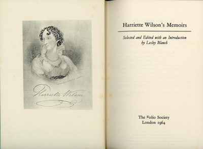 Title page: Harriette Wilson's Memoirs; Wilson, Harriet; 1964; GWL-2025-112-2