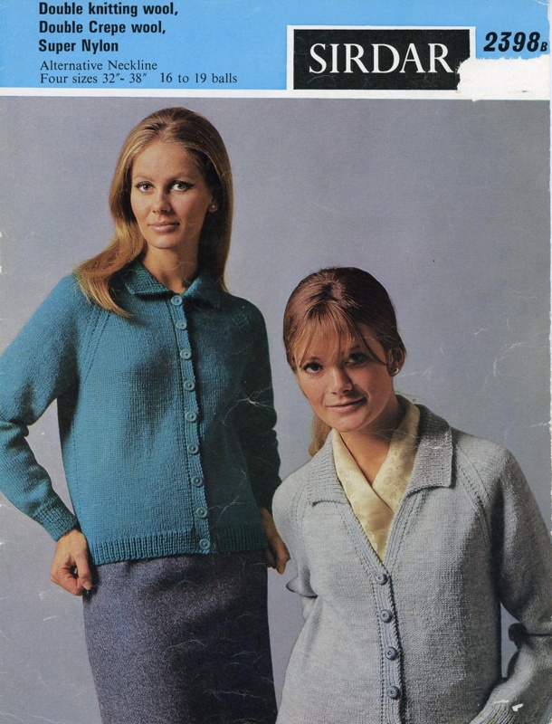 Knitting pattern: Collar Cardigans; Sirdar Design No. 2398B; c.1960s; GWL-2017-11-40