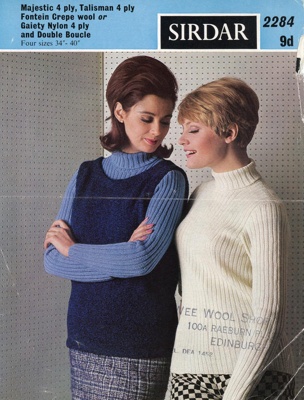 Knitting pattern: Sweater and Overpull; Sirdar Design No. 2284; c.1960s; GWL-2015-44-23