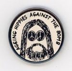 GWL-2015-112-50: Badge: Ageing Hippies Against the Bomb; c.1980s