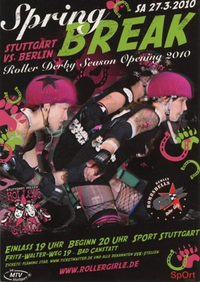 Flyer (front): Spring Break; Stuttgart Valley Roller Derby; March 2010; GWL-2020-35-15