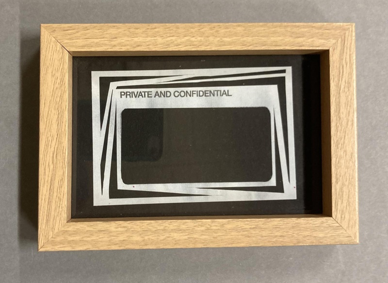 Framed paper art: PRIVATE AND CONFIDENTIAL; Verdier, Sarabadzic and Nyyssönen; 2023-24; GWL-2024-54-2-1