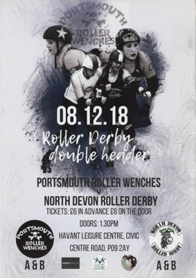 Poster/Programme: PRW Double Header; Portsmouth Roller Wenches; 2018; GWL-2022-120-10