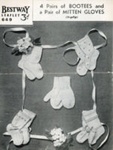 Knitting pattern: Bootees and Mitten Gloves; Bestway Leaflet 649; c.1940s; GWL-2022-113-1