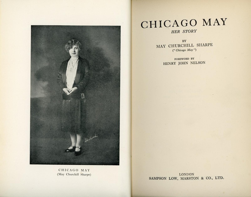 Title page: Chicago May: Her Story; Churchill Sharp, May; 1928; GWL-2025-81-5