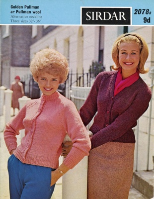 Knitting pattern: Lady's Cardigan; Sirdar Design No. 2078B; 1960s; GWL-2015-94-21