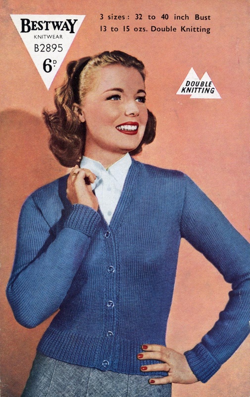 Knitting pattern: Classic Cardigan; Bestway Knitwear B2895; c.1940s; GWL-2022-126-1