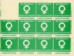 Page of stickers: We Demand A Right to Choose; Labour Women; c.1980s; GWL-2020-15-7
