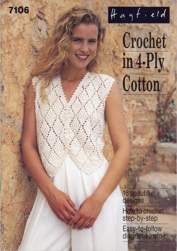 Crochet patterns: 16 Designs in 4-Ply Cotton; Hayfield 7016; 1982; GWL-2022-134-7