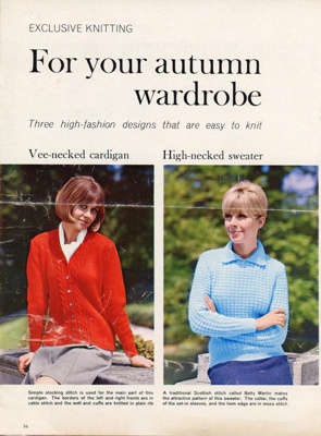 Knitting pattern from unidentified magazine: For Your Autumn Wardrobe; GWL-2015-34-119